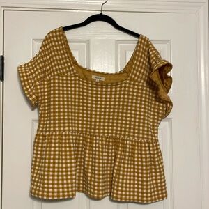 Madewell peplum style gingham shirt